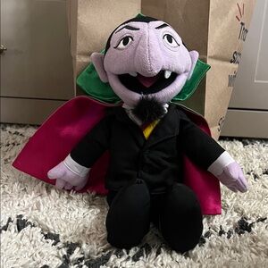 Sesame Street Count Plush with Pink and Green Cape